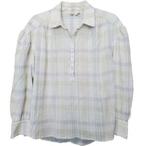 Faherty White and Gray Plaid Button Down